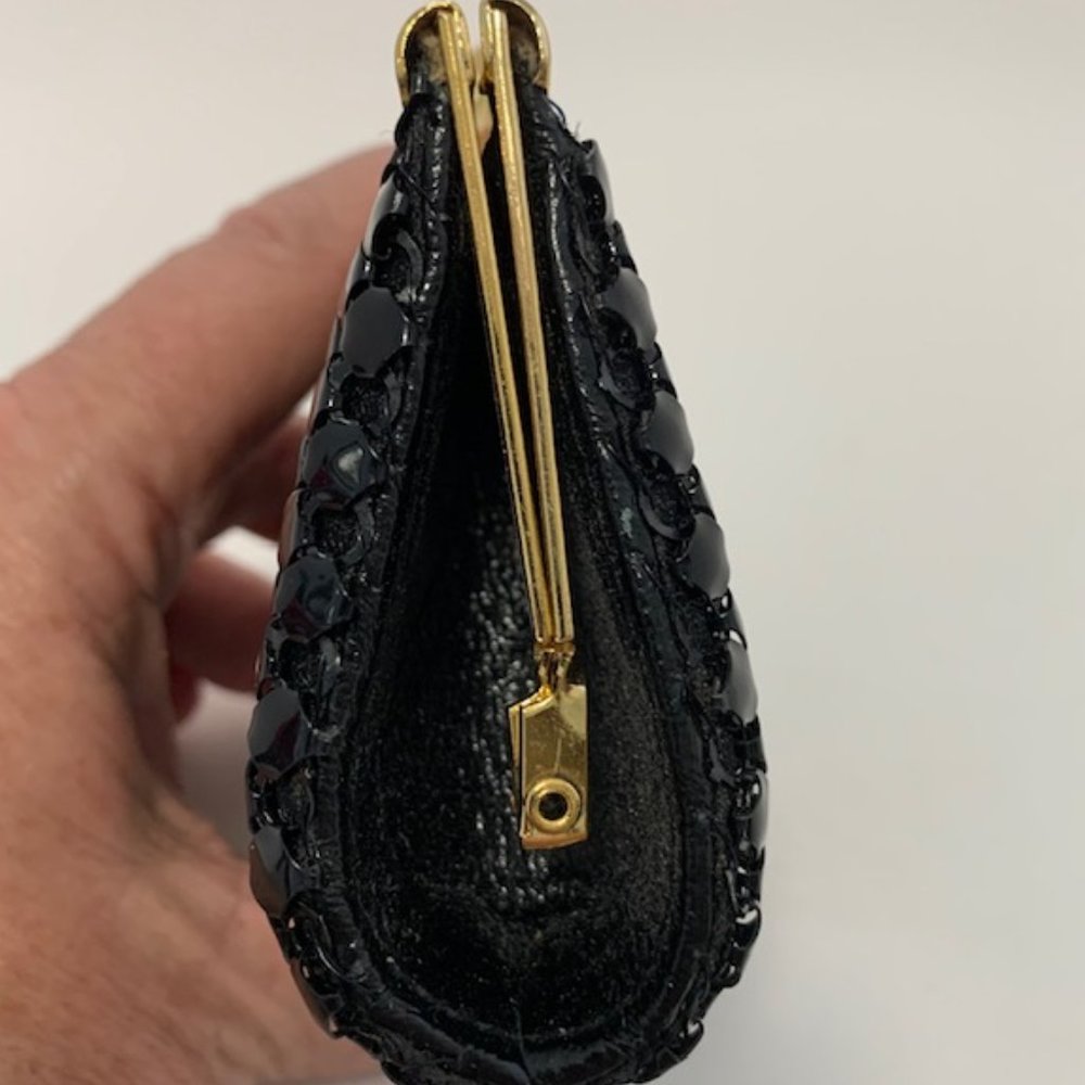 Vintage Metal Mesh Change Purse Black - Picture 2 of 4